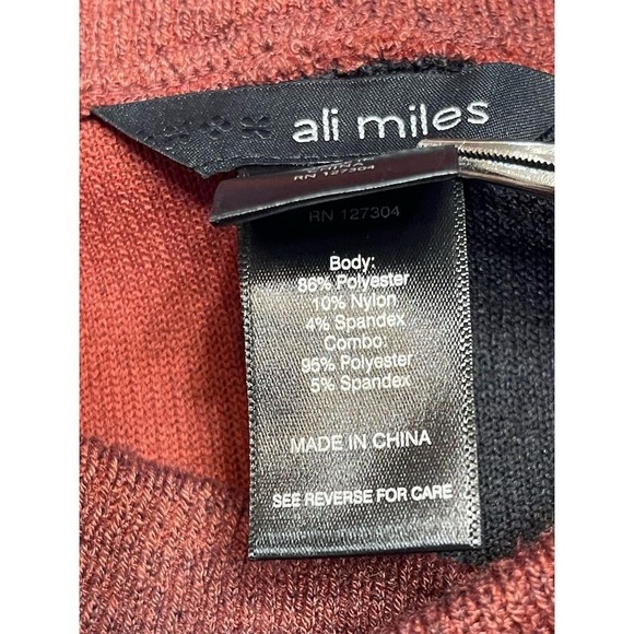 NWT Ali Miles Women's Brown Black Geometric Mock Neck Pullover Sweater 2X Plus - Picture 10 of 12